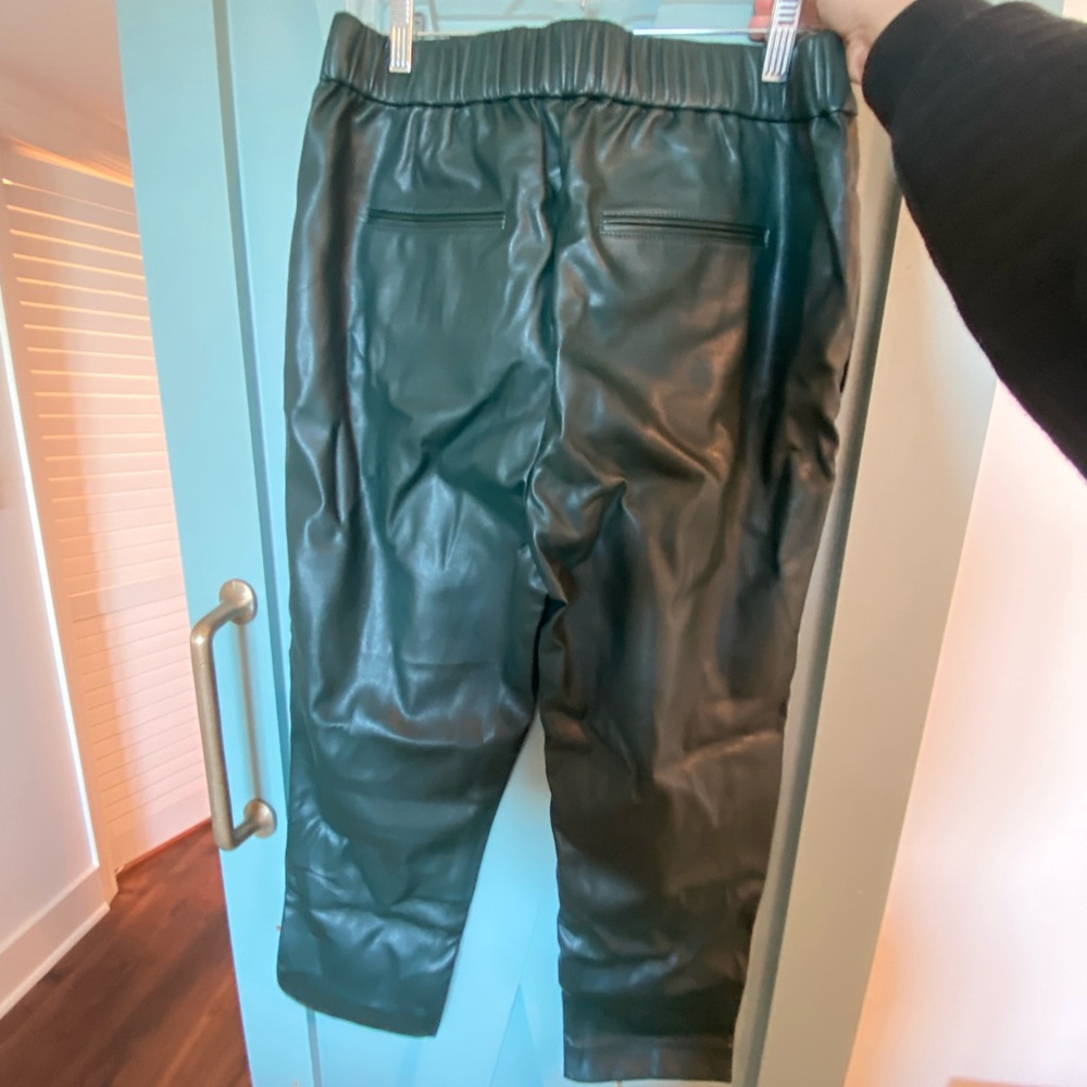 Ann Taylor Hunter Green Leather Pants